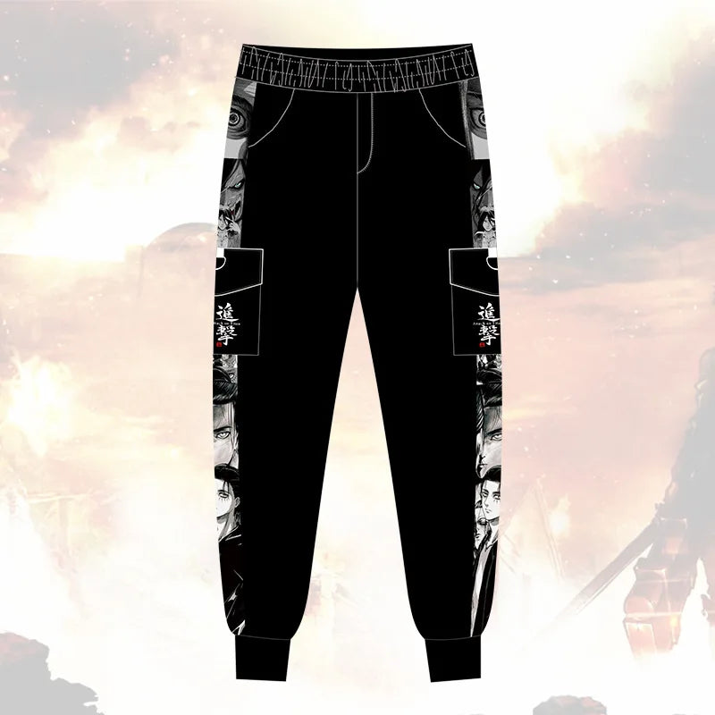 Attack on the Giants Free Corps Anime Peripherals Winter Male and Female Couples Casual Overalls Trousers Sweatpants Pants Gifts