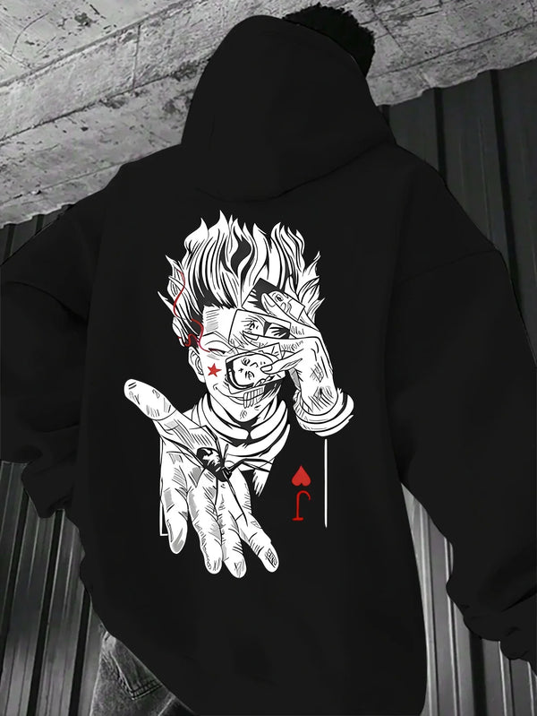 Men's Hunter X Hunter Anime Hoodie – Joker Logo Gothic Streetwear Pullover
