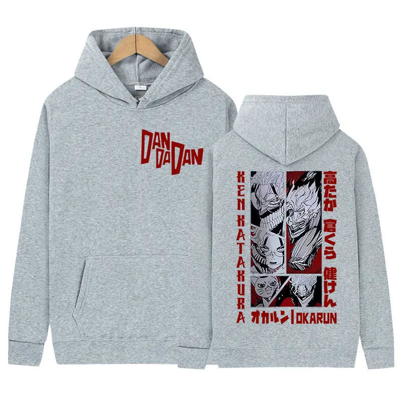 Dandadan Turbo Granny & Transformed Okarun Graphic Fleece Hoodie Harajuku Streetwear 4