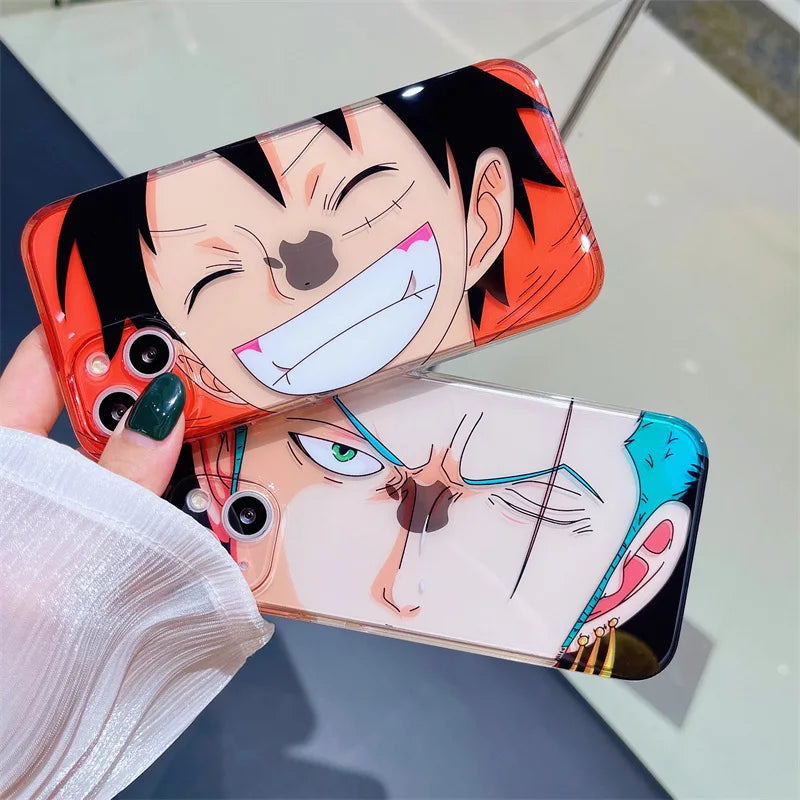 Anime Cartoon Kawaii One Piece Monkey D. Luffy Roronoa Zoro Iphone12Iphone14Promax Cute Phone Case Protective Cover