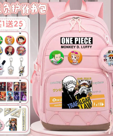 One Piece Luffy Backpack – Large Canvas School & Travel Bag