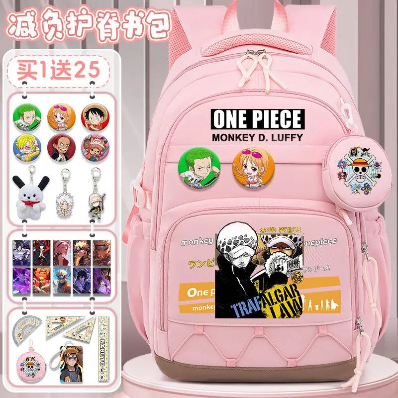 One Piece Luffy Backpack – Large Canvas School & Travel Bag