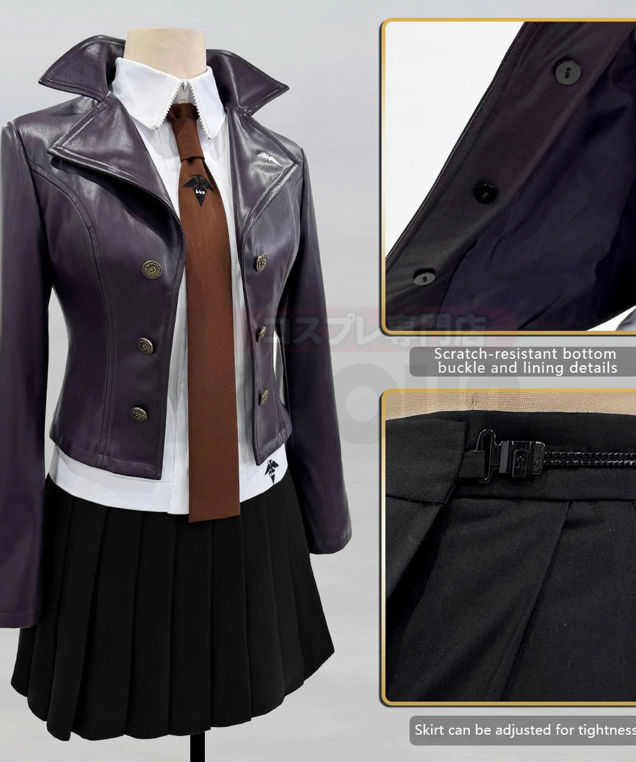 HOLOUN Danganronpa Game Trigger Happy Havoc Kirigiri Kyoko Cosplay Costume Jacket Skirt Shirt Belt Gloves