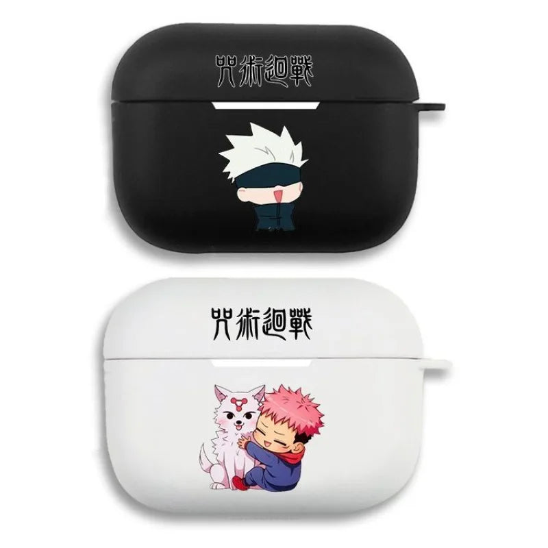 Anime Cute Gojo Satoru Earphone Case for AirPods 1 2 3 Pro Pro2 4 J-Jujutsu Kaisen Wireless Bluetooth Headset Clear Soft Cover