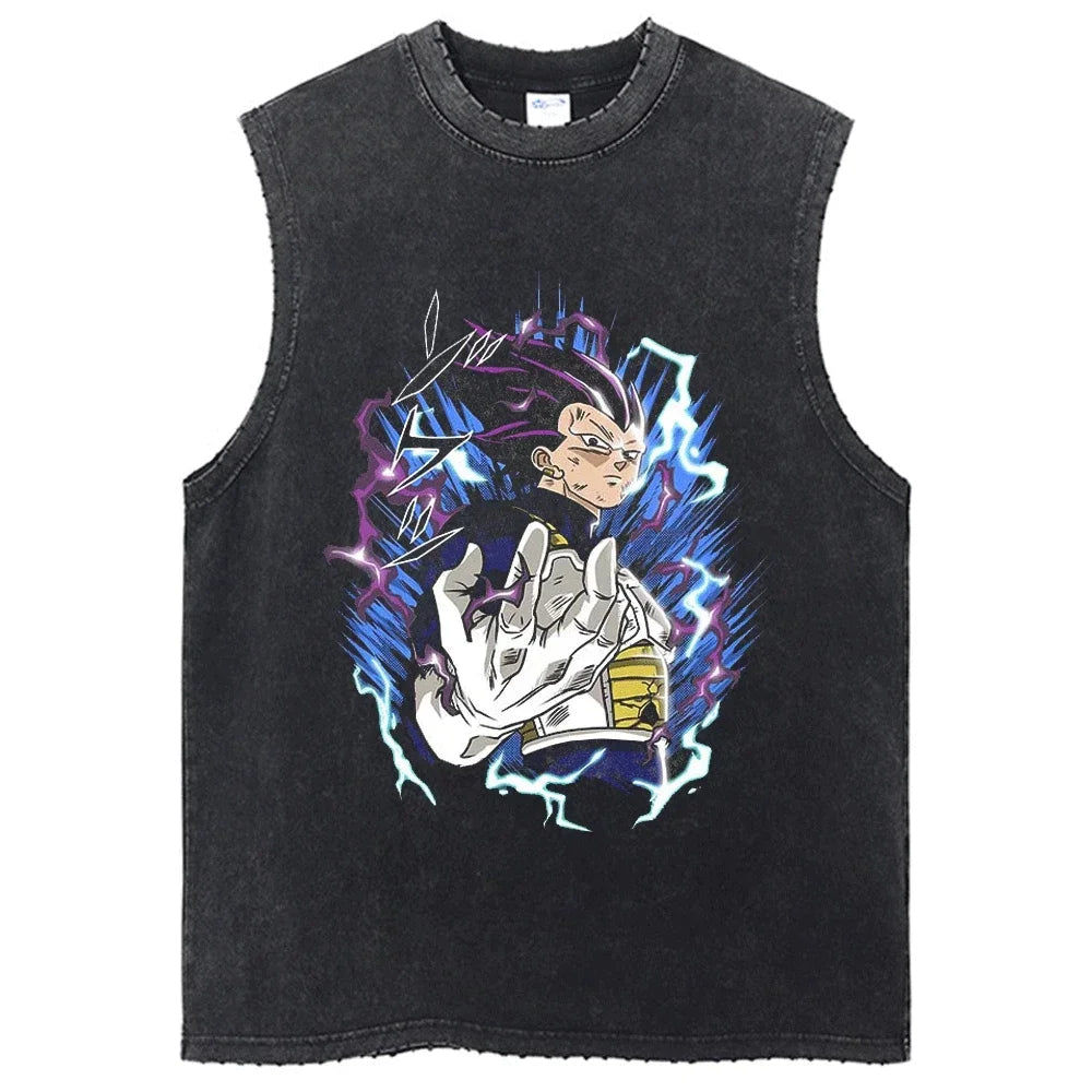 Vintage Dragon Ball Sleeveless Streetwear Tank – Harajuku Cotton Graphic Tee