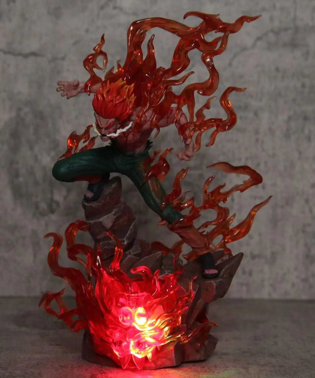 26cm Naruto Might Guy Figure Ten Years of Shinobi Anime Action Figure With Light Immortal Sitting Pvc Model Collection Toy Gift