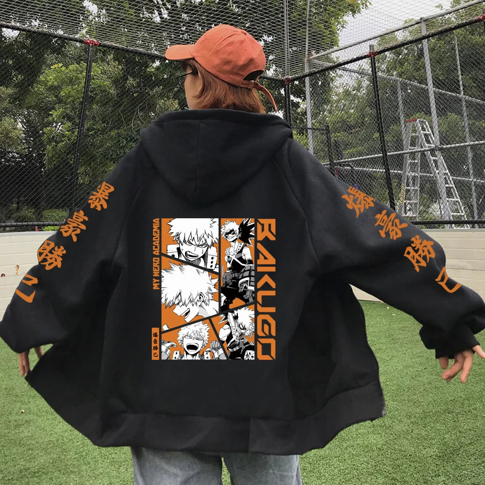 My Hero Academia Dabi Graphic Zip Up Hoodie Heavyweight Winter Fleece Streetwear Jacket 4