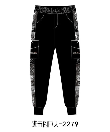 Attack on the Giants Free Corps Anime Peripherals Winter Male and Female Couples Casual Overalls Trousers Sweatpants Pants Gifts