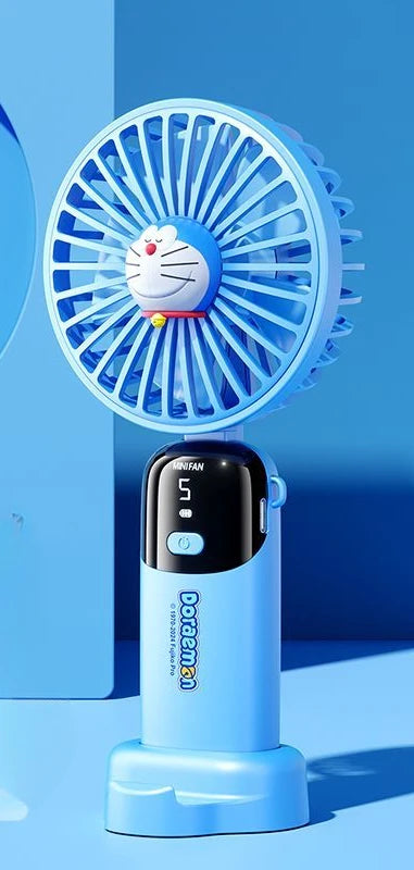 Doraemon Portable USB Fan – Foldable & Silent Cartoon Neck Fan for Students & Gifts