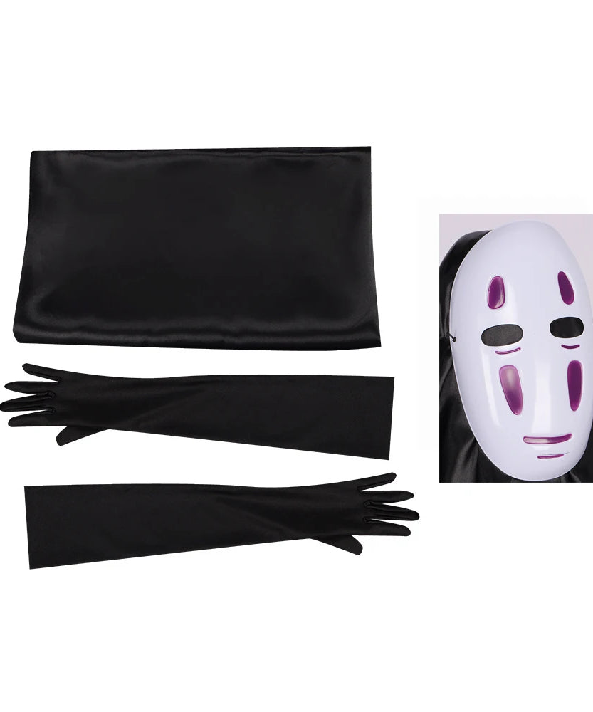 No Face Man Cosplay Costume Unisex Halloween Anime Carnival Party Adult Clothing Including Ghost Mask Gloves Comic Con