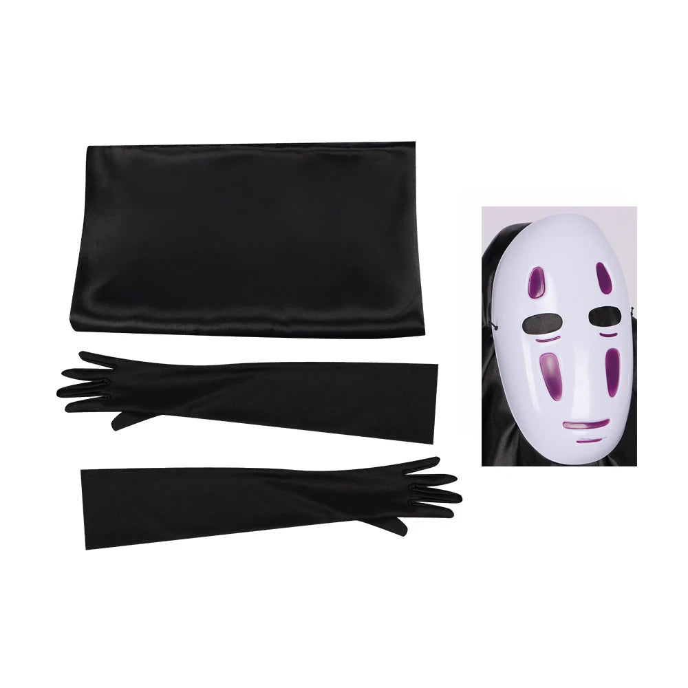 No Face Man Cosplay Costume Unisex Halloween Anime Carnival Party Adult Clothing Including Ghost Mask Gloves Comic Con