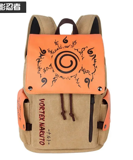 Naruto Creative  Animation Peripheral Naruto Canvas Backpack Large Capacity Student School Bag Portable Backpack Gift