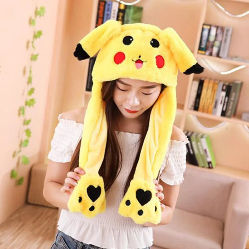 Pokémon Moving Ears Plush Hat – Cute Fluffy Pikachu, Gengar & Charmander Cosplay Hat for Kids & Adults 4