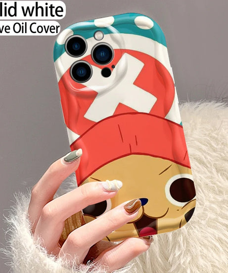 One Piece Anime Chopper Cute For Apple iPhone 15 14 13 12 11 XS XR X Pro Max Plus Wave Oil Back Phone Case