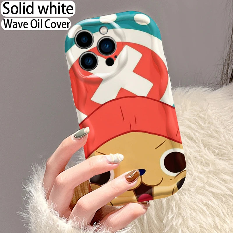 One Piece Anime Chopper Cute For Apple iPhone 15 14 13 12 11 XS XR X Pro Max Plus Wave Oil Back Phone Case