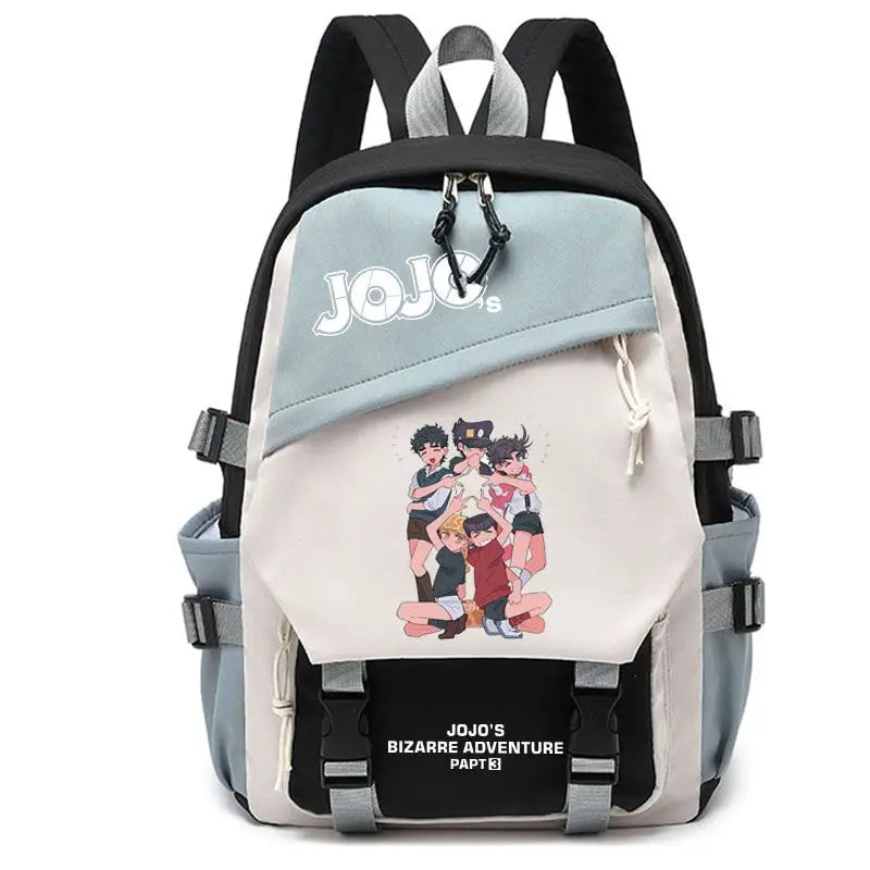 Kujō Jōtarō Anime JoJo's Bizarre Adventure Backpack Student School Bag Canvas Teens Outdoor Travel Backpack Fashion Gift