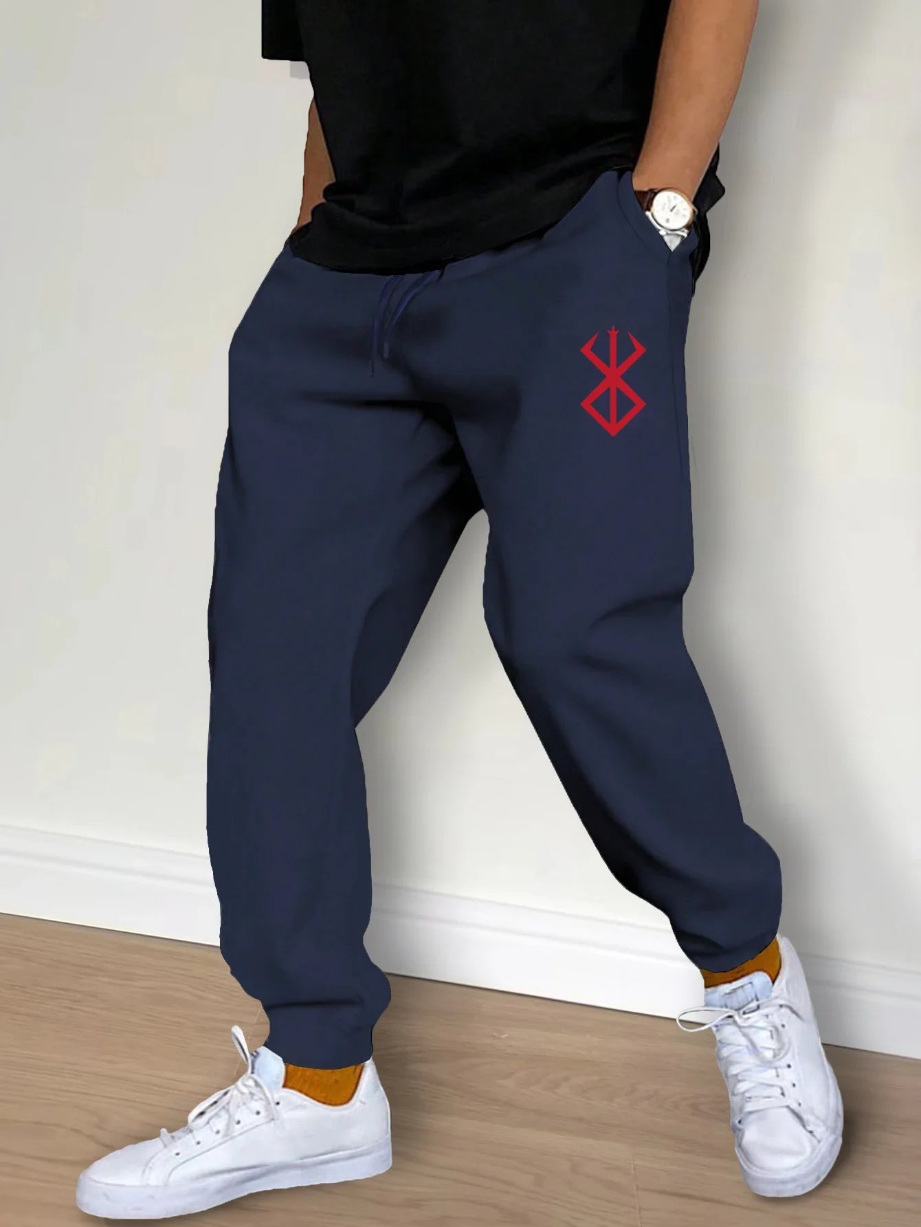 Men's Fashion Pants Spring Autumn Fleece Casual Sweatpants Sports Joggers Workout Gym Fitness Trousers Women Loose Men Clothing