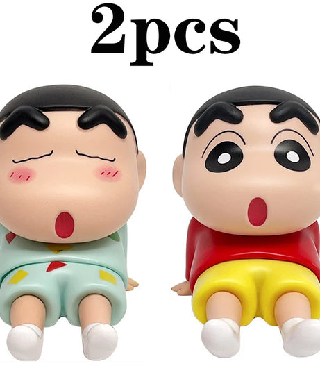 Crayon Shin-Chan Phone Holder Kawaii Anime Desktop Ornaments  Watching TV Phone Support Cute Doll Decorations toy Gifts