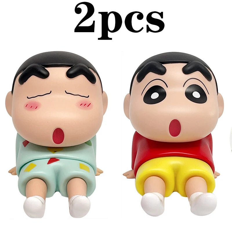 Crayon Shin-Chan Phone Holder Kawaii Anime Desktop Ornaments  Watching TV Phone Support Cute Doll Decorations toy Gifts