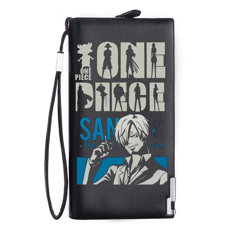 One Piece Luffy Ace Anime Peripheral Zipper New PU Wallet Handsome Personality Boy Print Coin Purse Short Card Pack Holiday Gift