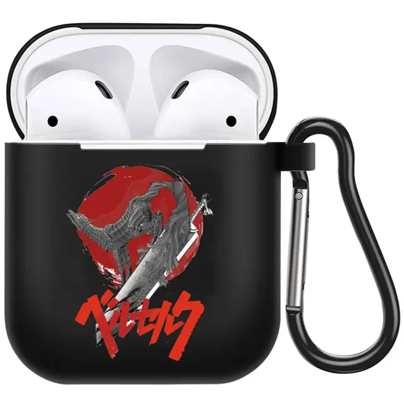 anime Berserk Guts Zodd Earphone Case For AirPods4 1 2 3 Pro Black Soft silicone wireless Bluetooth headphone case