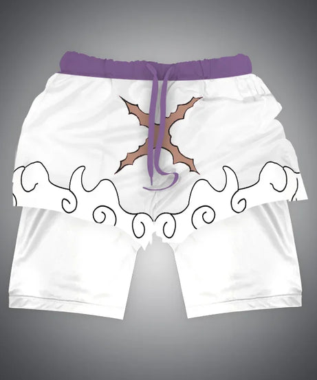 One Piece x Naruto x Dragon Ball 2-in-1 Men’s Gym Shorts – Quick-Dry & Breathable Sportswear