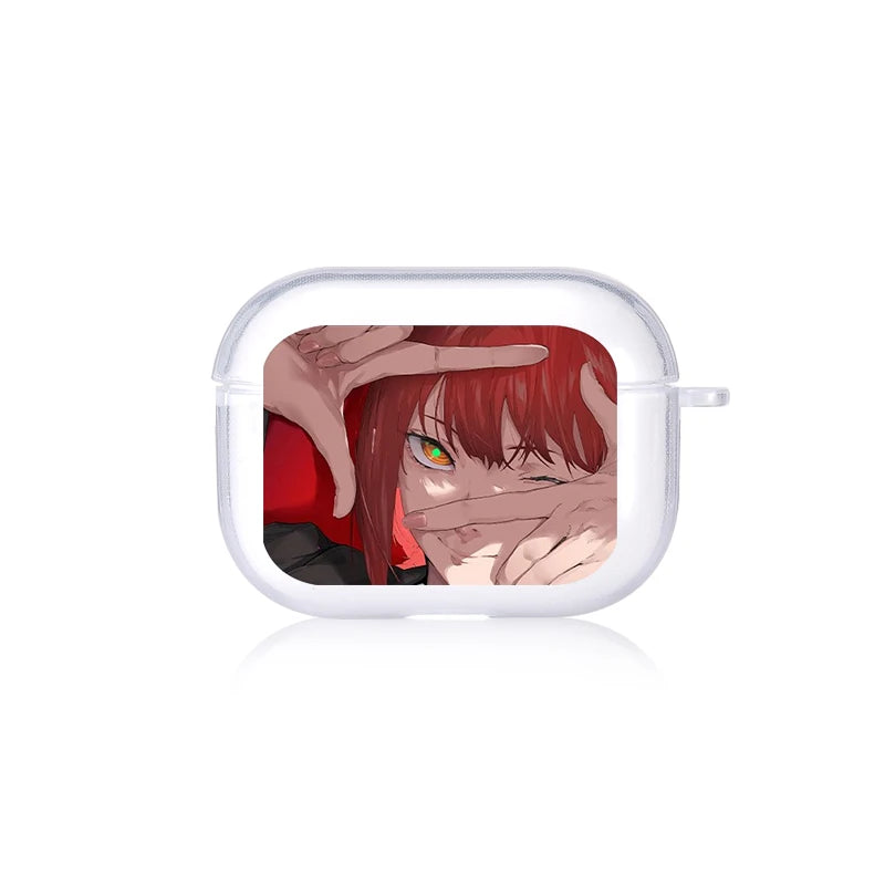 Anime Chainsaw Man power and meowy Soft silicone TPU Case For AirPods Pro 1 2 3 Clear Wireless Bluetooth Earphone Box