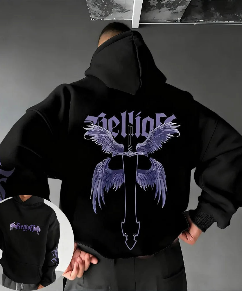 Solo Leveling Comic Hand-painted Printed Hoodie  Autumn/Winter New Men's and Women's Loose Casual American Hip-hop Sweater