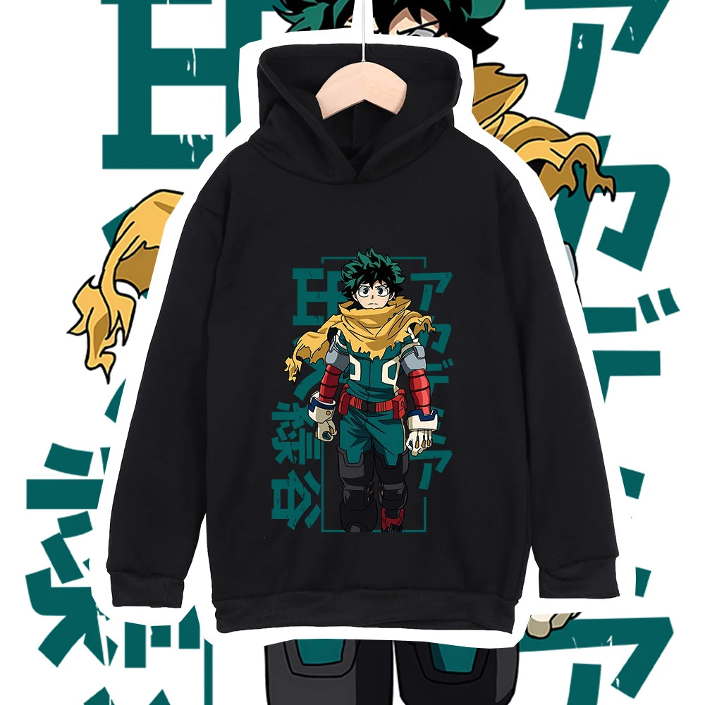 Kids Izuku Midoriya Anime Cotton Hoodie – My Hero Academia Pullover Sweatshirt 4