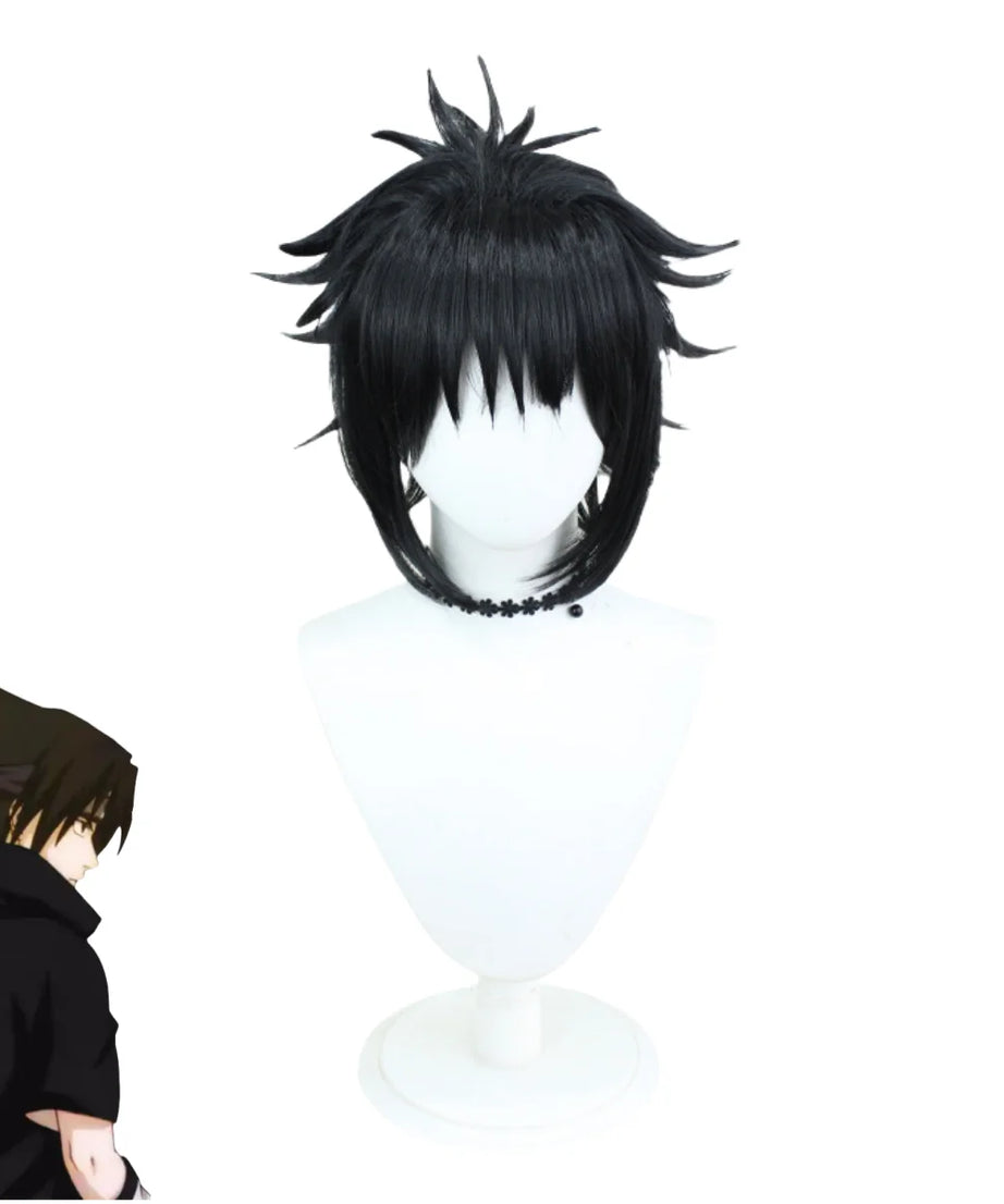 Anime Uchiha Sasuke 2nd Generation Cosplay Costume Summer Black Short Sleeve T-shirt Wig Adult Man Woman Christmas Party Suit