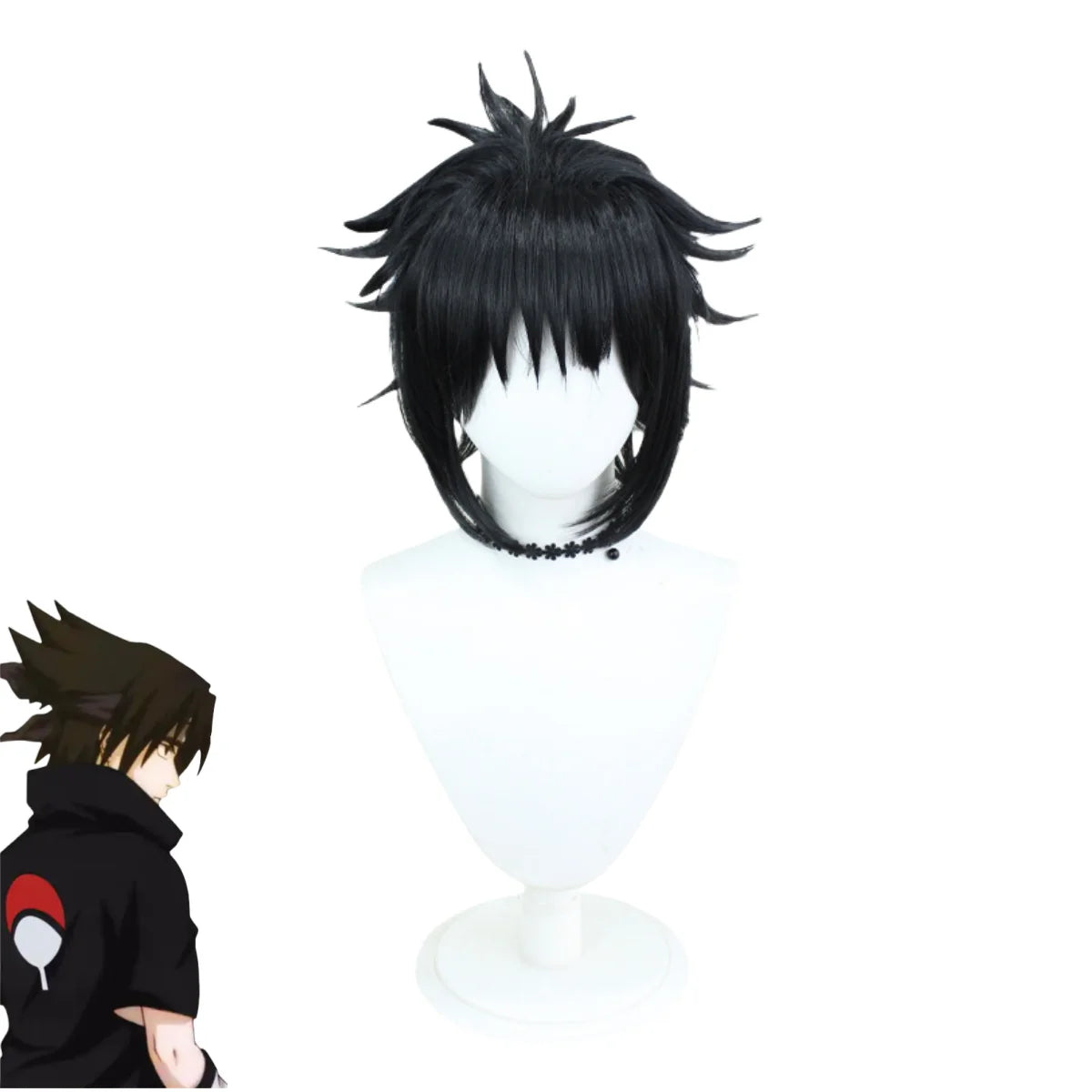 Anime Uchiha Sasuke 2nd Generation Cosplay Costume Summer Black Short Sleeve T-shirt Wig Adult Man Woman Christmas Party Suit