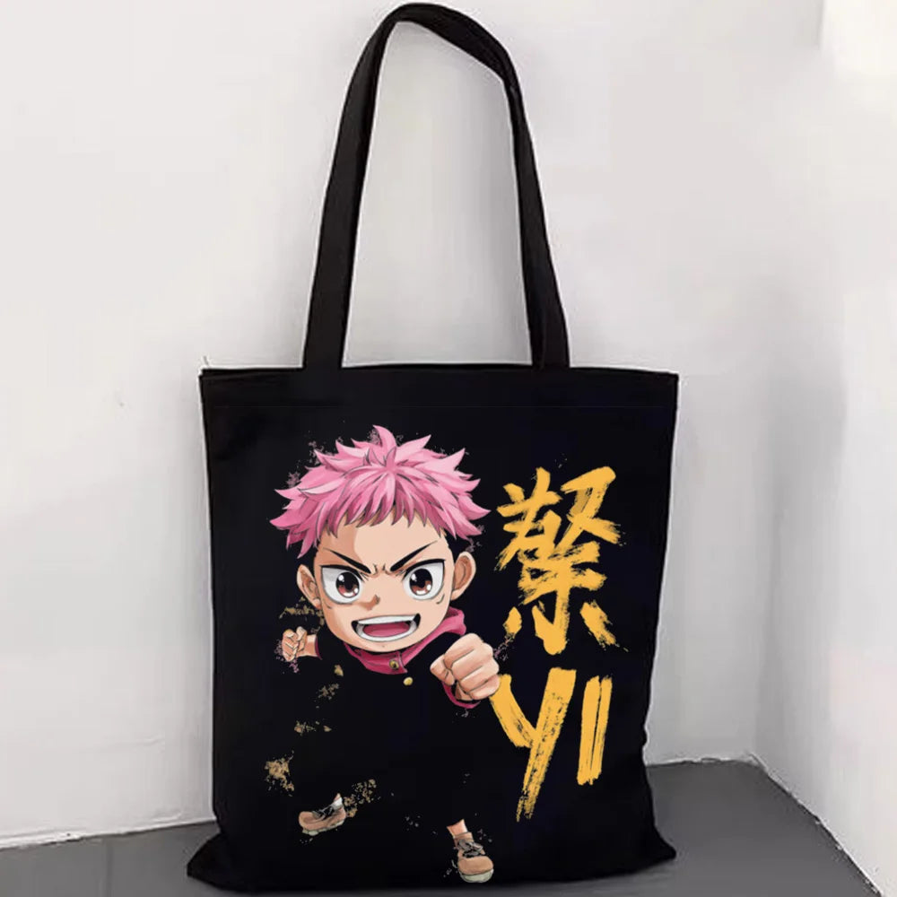 Jujutsu Kaisen Gojo Satoru Canvas Tote Bag – Premium Reusable Anime Shoulder Handbag 3