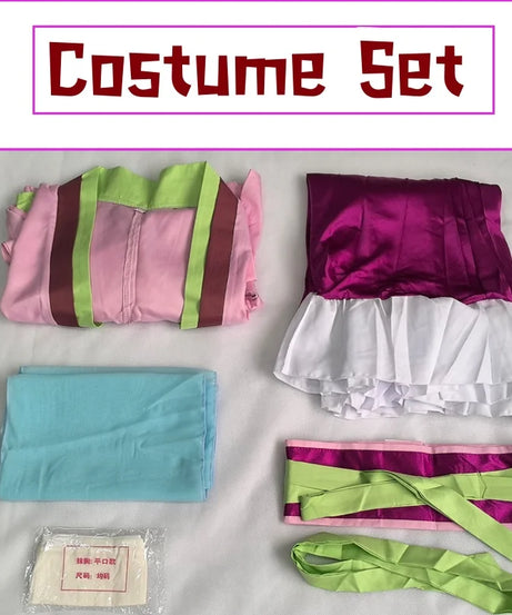 Maomao Cosplay Costume Wig Anime The Apothecary Diaries Pink Dress Halloween Party for Women