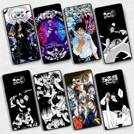 Anime Jujutsu Kaisen Toji For Xiaomi Poco X6 X5 X4 X3 F4 F3 NFC M6 M5 M4 GT S Pro 4G 5G C65 Black Soft Phone Case