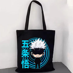 Jujutsu Kaisen Gojo Satoru Canvas Tote Bag – Premium Reusable Anime Shoulder Handbag