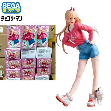 SEGA Original Luminasta CHAINSAW MAN Power Casual Wear PVC Anime Action Figures Model Collection Ornaments Toy