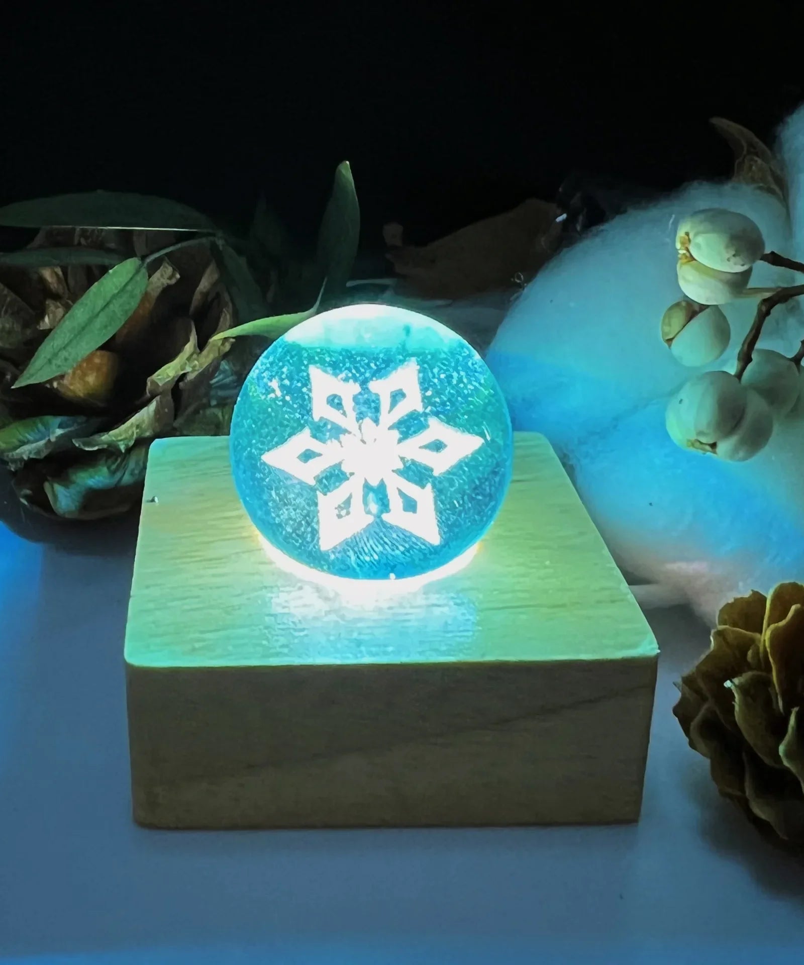 Genshin Impact Seven Elements Crystal Glass Ball 3D Three-dimensional Laser Engraving and Translucent Single Crystal Ball Game