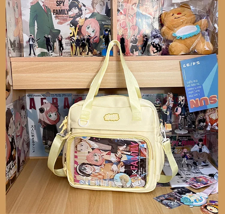 Multifunctional Shoulder Anime Spy × Family Crossbody Bag with Large Capacity for Students To Attend Classes and Tutoring Tote Bag for Girls