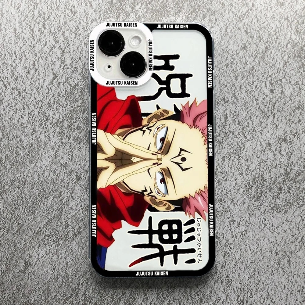Gojo Satoru Clear Soft Case – Jujutsu Kaisen iPhone 11–16 Pro Max & Plus