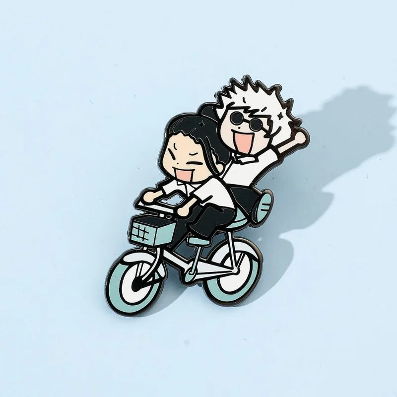 Jujutsu Kaisen Gojo and Geto Suguru Metal Alloy Drip Oil Brooch Cute and Creative Five Pieces of Wu Xia Youjie Brooch Accessorie