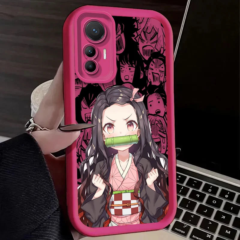 Cute Anime Demon Slayer Case For Xiaomi Poco C65 X7 X6 F6 F5 X5 X3 NFC F3 M6 Pro 4G Mi 13 12 11 Lite 5G 14 13T 12T 11T 14T Pro