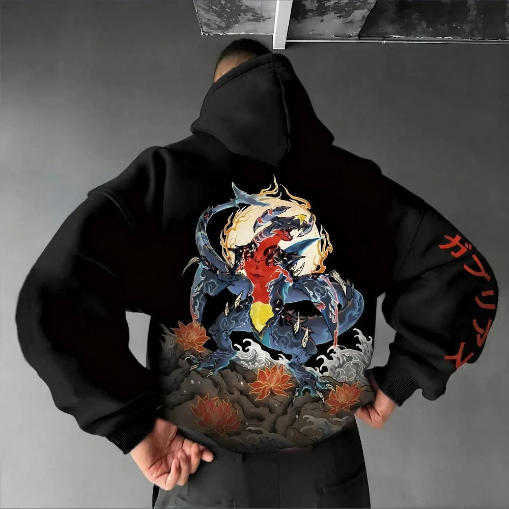 Pokémon Anime New Original Hoodie Autumn and Winter Men's and Women's Street Casual Loose American Hip Hop Sweater Top