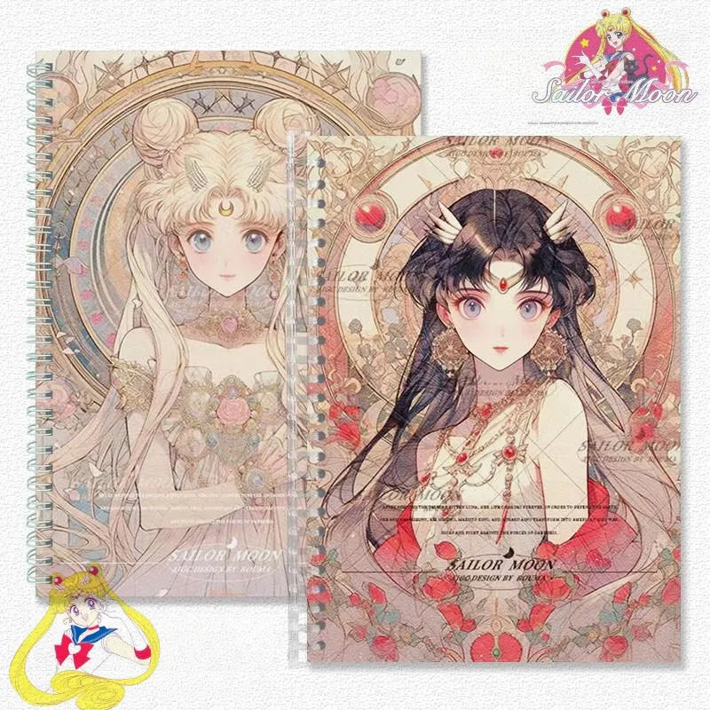 Sailor Moon print coil notebook horizontal line this grid book b5a5 hard shell cover creative anime birthday gift