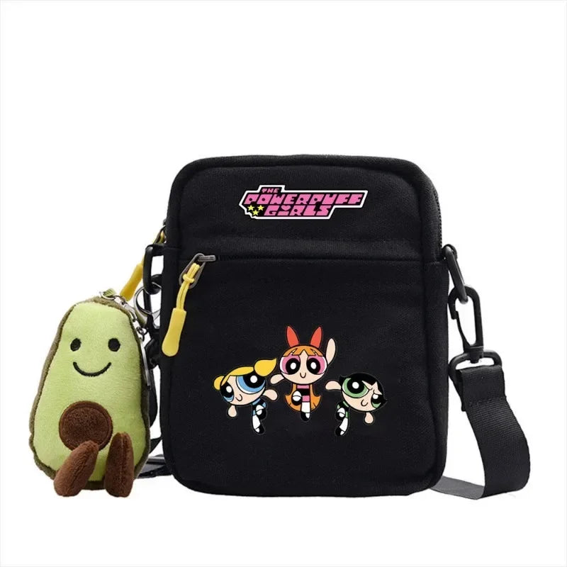 The Powerpuff Girls children's cute student versatile shoulder bag personality casual crossbody bag holiday gift kawaii