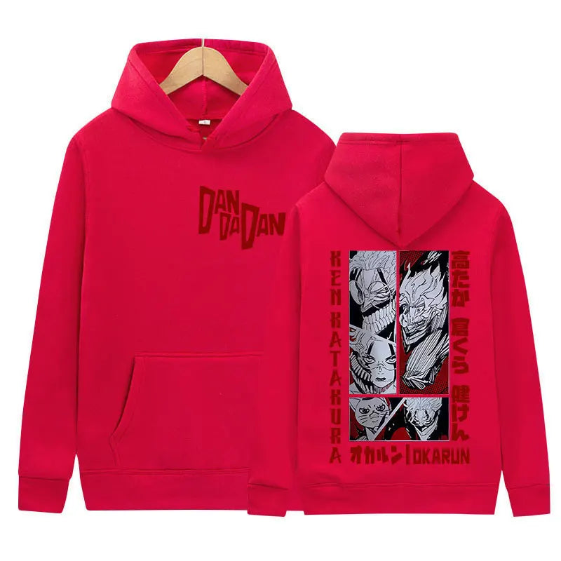 Dandadan Turbo Granny & Transformed Okarun Graphic Fleece Hoodie Harajuku Streetwear 6