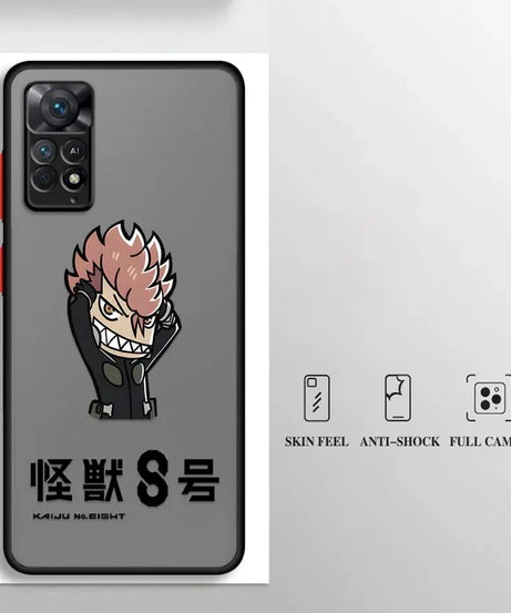 Cute Kaiju No. 8 Matte Phone Case – Xiaomi Redmi Note 8–14 Series