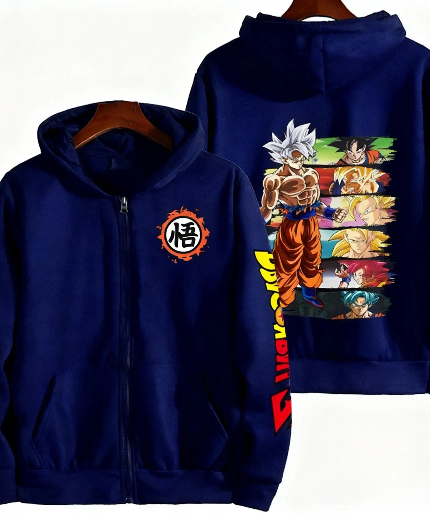 Unisex Oversized Dragon Ball Goku Anime Zipper Hoodie Men Women Casual Streetwear Sweatshirt Jacket New Autumn Fashion Y2k Tops