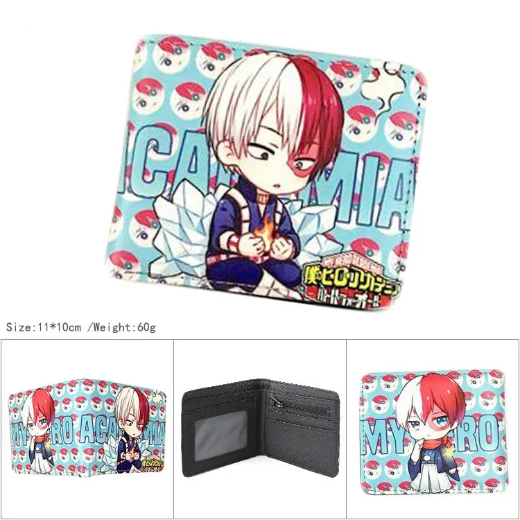 My Hero Academia Todoroki Shoto Men's Anime Wallet Midoriya Izuku PU Leather Purse