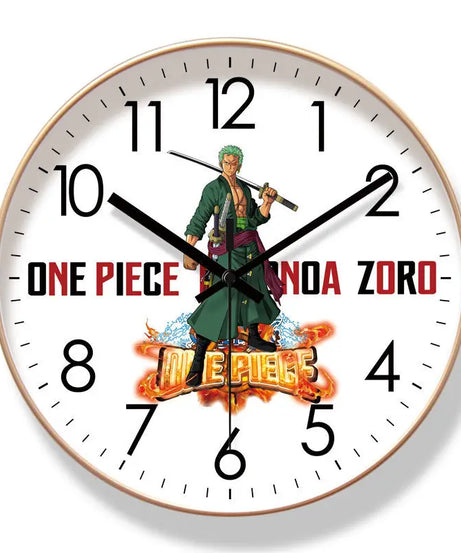 One Piece Wall Clock – Luffy, Zoro & Chopper Silent Quartz Anime Home Decor
