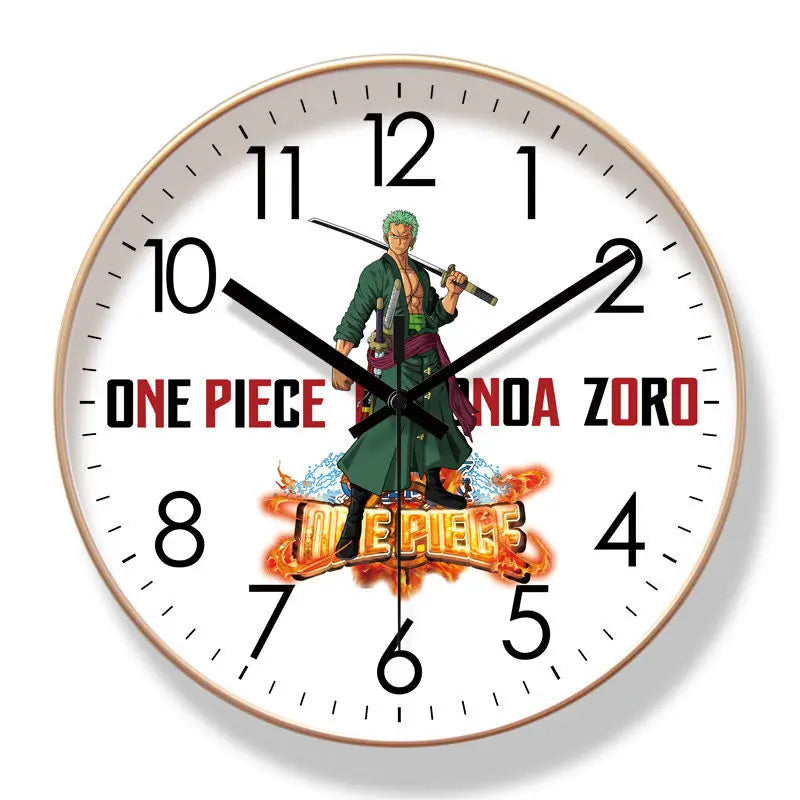 One Piece Wall Clock – Luffy, Zoro & Chopper Silent Quartz Anime Home Decor